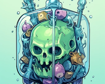 Gelatinous Cube Sticker D&D | Monster Manual Stickers | Dungeons and Dragons Stickers | 5E | Gelatinous Cube