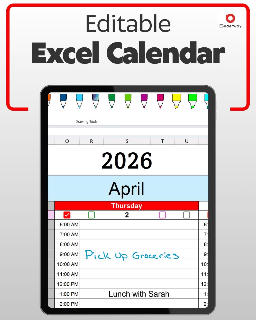 Editable Excel Planner 2026 | Weekly Monthly Calendar Template (digital ...