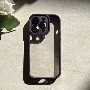 Dark Purple Transparent anticollision Phone Case for iPhone 15 14 13 12 11 pro max iPhone 15 14 13 12 11 Pro Case Shockproof clear cover