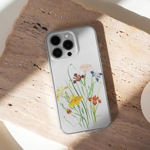 Flowers Transparent Acrylic iPhone Case for iPhone Case iPhone 15 14 13 12 11 pro max case-iPhone 15 14 13 12 11 Pro Case-iPhone XR XS Case