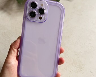 Purple Transparent Anticollision bumper iPhone Case for iPhone Case iPhone 15 14 13 12 11 pro max case-iPhone 15 14 13 12 11 Pro Plus case