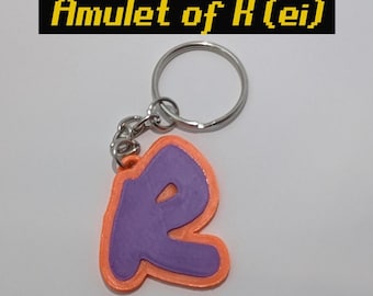 Amulet of R Keychain – Odablock RuneScape Meme, Gamer Gift & OSRS Fan Item