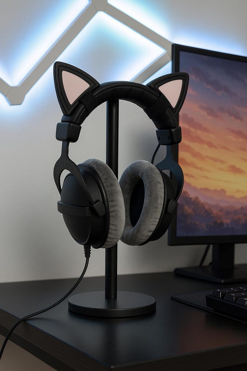 Katzenohren Kopfhörer Aufsatz | Abnehmbares Gaming- und Cosplay-Zubehör – Geschenk für Gamer und Streamer