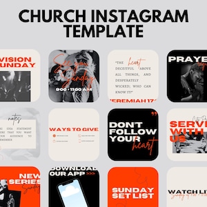 Church Instagram Template 2.0 // EDITABLE CANVA File // NEW Sizing !! 30 Designs + Bonus Story Sizes // Church Graphics