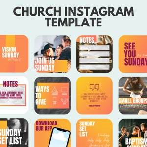 Church Instagram Templates // EDITABLE CANVA File // NEW Sizing !! 30 Designs + Bonus Story Sizes // Church Graphics