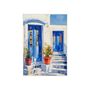 Santorini Greece Posters with Wooden Frame