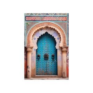 Arte marocchina della parete delle porte ad arco, architettura marocchina