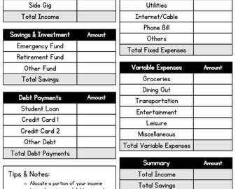 12-Month Budget Planner PDF | Monthly Bill & Expense Tracker | Printable Instant Download