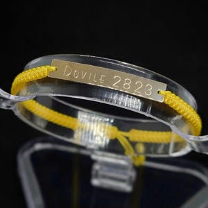 Gepersonaliseerde gegraveerde armband – 925 sterlingzilver of gold filled | Verstelbaar nylon koord van 0,8 mm