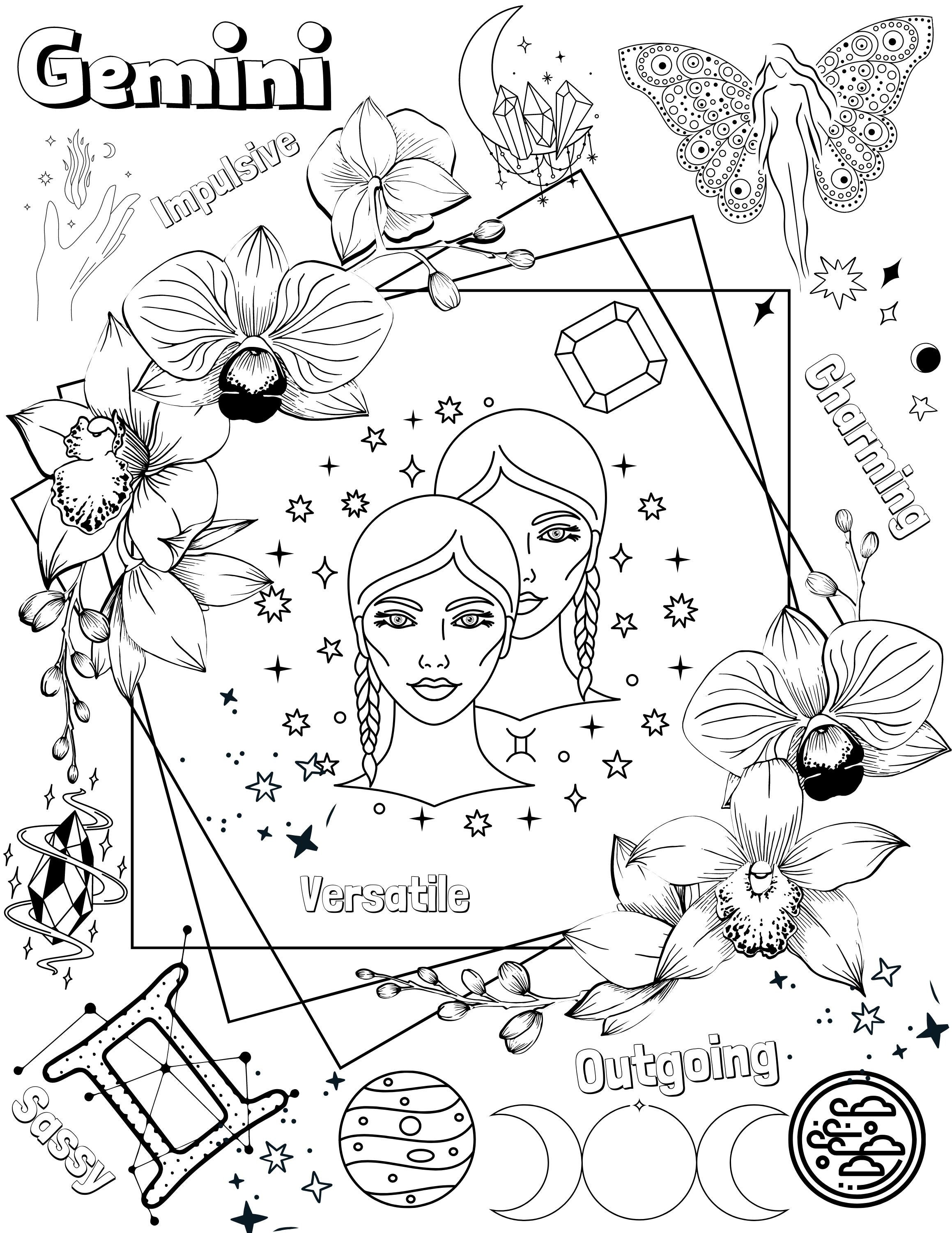 Zodiac Coloring Pages - Downloadable Pdf Files - 25 Total Pages - Etsy