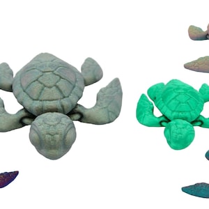 Detailed Sea Turtle and Egg Figurine