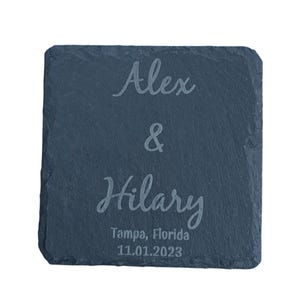 Posavasos grabados personalizados, posavasos de pizarra