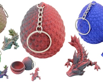 Micro Crystal Dragon and Egg Fidget Keychain