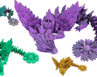 Juguete antiestrés con forma de dragón y alas de girasol