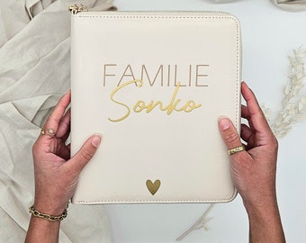 Familienorganizer personalisiert, Travel Organizer, personalisierte Dokumentenmappe für U-Heft, Impfpass, Reisedokumente, Familienmappe 2024