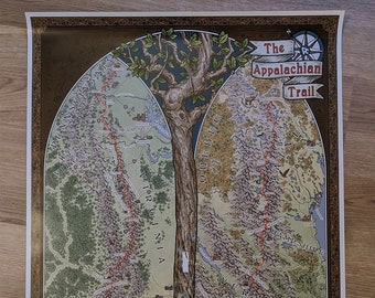 Appalachian Trail Map - 24"x36" Decorative Version