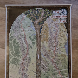Appalachian Wanderkarte - 24 "x 36" Dekorative Version