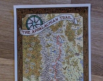 Appalachian Trail Map - 10"x48" Linear Version