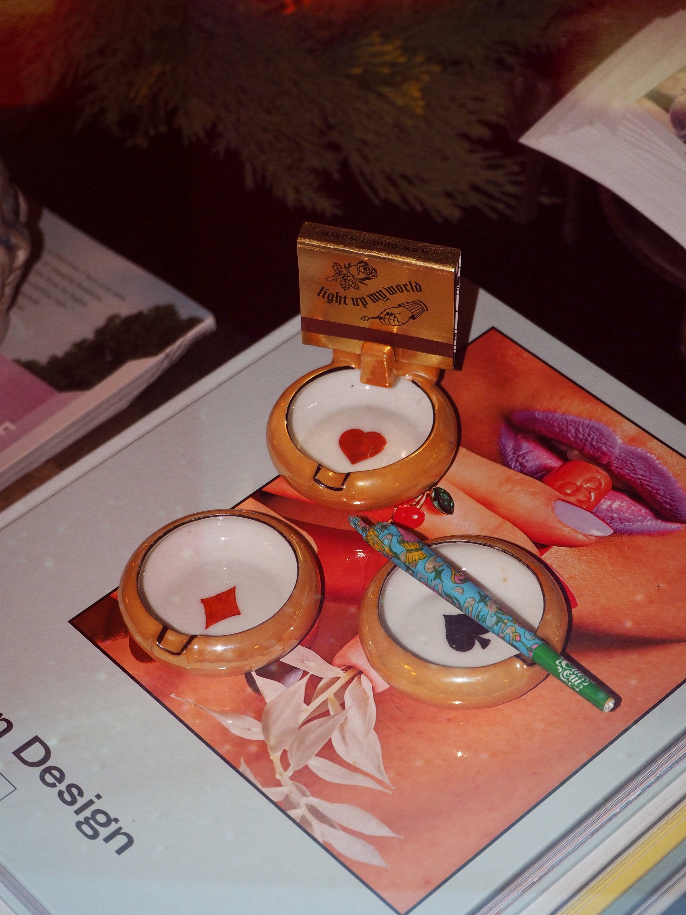 Mini Japanese Playing Card Ashtray Set Etsy Australia