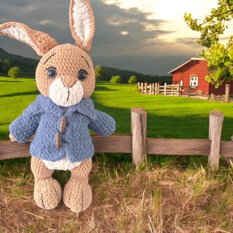 Crocheted Peter Rabbit Stuffed Animal, Velvety Soft Bunny Toy - Etsy