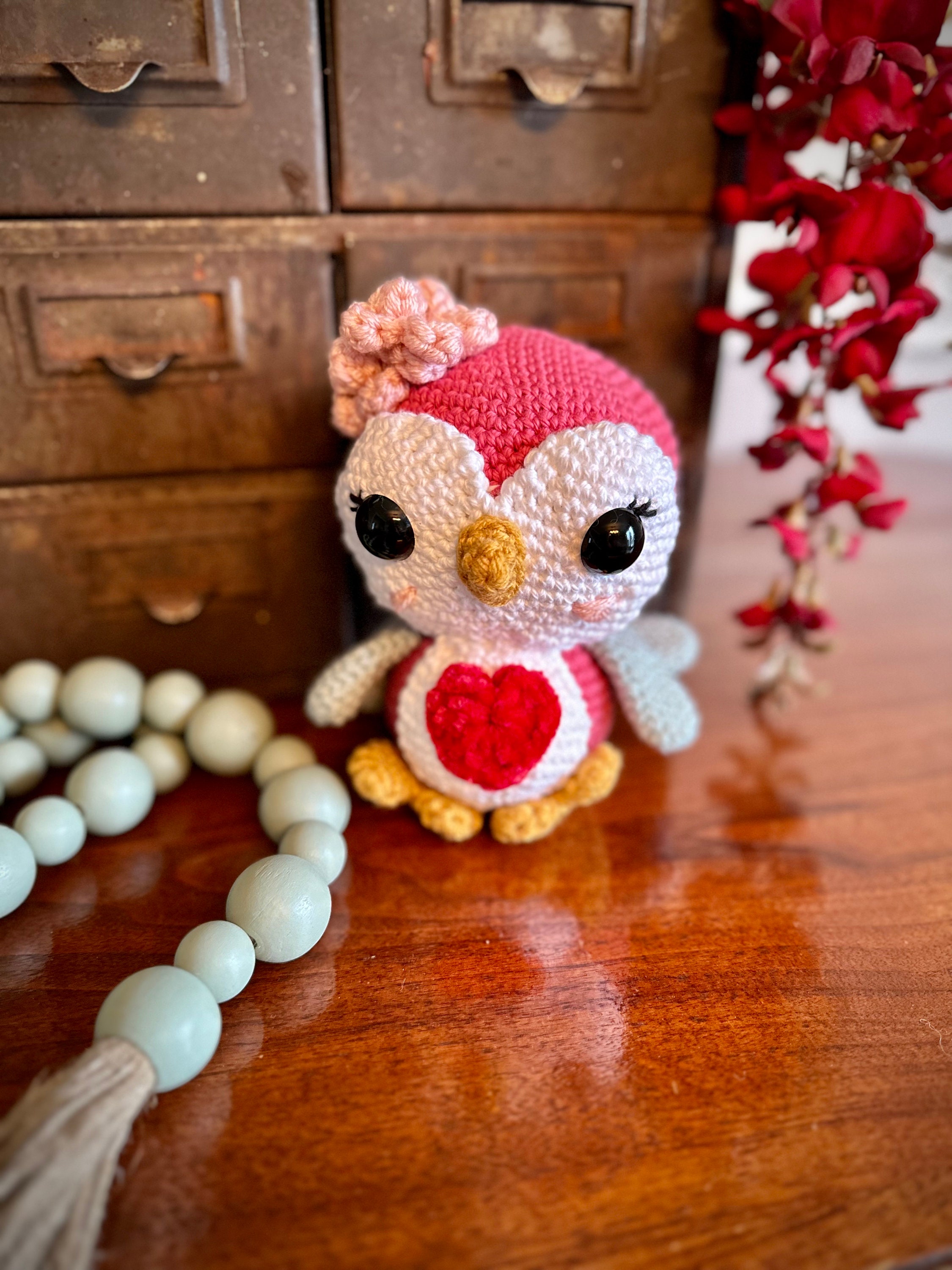 Valentine’s stuffed animal - Amigurumi- Stuffed baby bird - crochet stuffy - Amigurumi baby bird