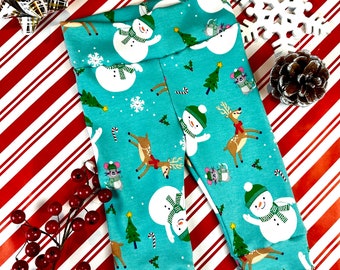 Christmas leggings toddler - Christmas leggings baby - Snowman leggings toddler - Christmas tree leggings - Winter leggings - Tumble dry