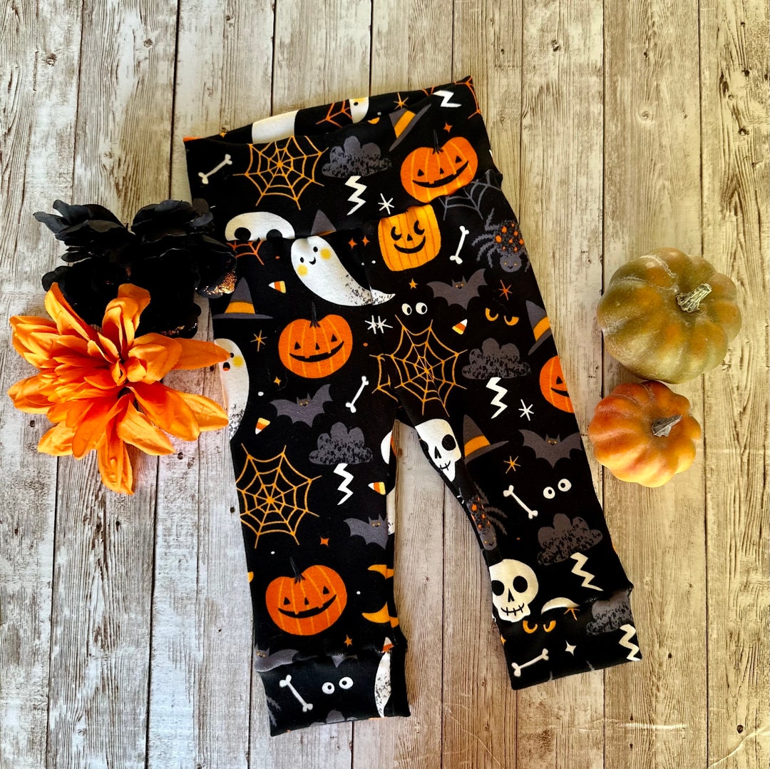 Halloween Leggings for Babies Pumpkin Leggings for Babies Etsy