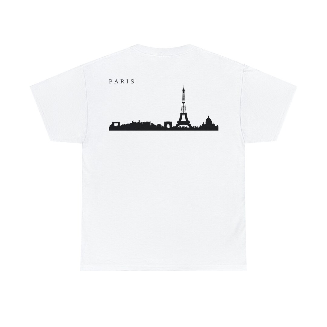 T-shirt Paris Tour Eiffel - Skyline De France Col V Pour Femme - Cadeau Voyage France