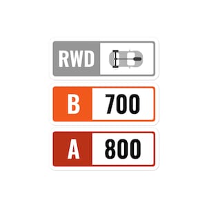 Forza Stickers Fast Car Sticker Pack Car guy Gift Petrolhead Class A 800 and B 700 RWD