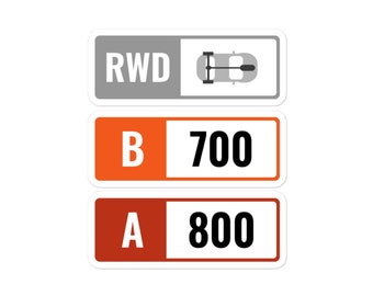 Forza Stickers Fast Car Sticker Pack Car guy Gift Petrolhead Class A 800 and B 700 RWD