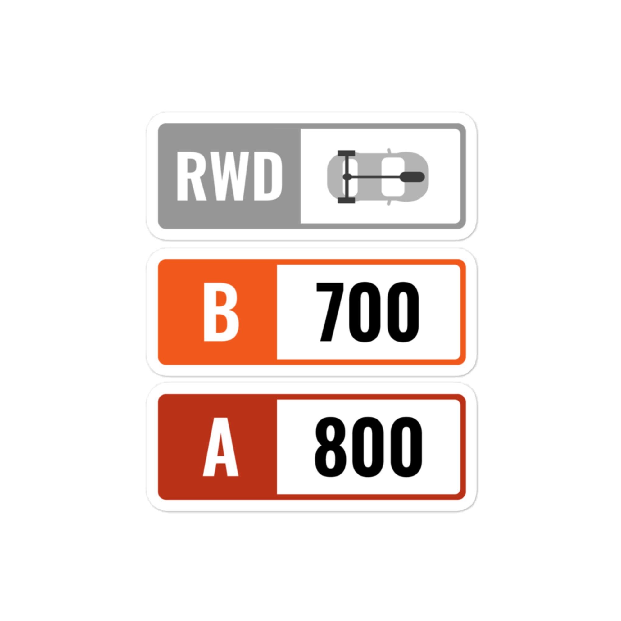 Forza Stickers Fast Car Sticker Pack Car Guy Gift Petrolhead Class A 800 and B 700 RWD Etsy