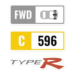 Forza Honda Integra Type R DC2 Sticker Pack Car guy Gift Petrolhead Class C 596