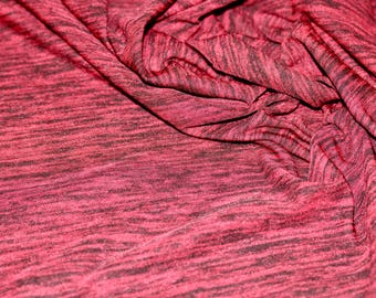 Jersey knit fabric heather red athletic moisture wicking 100% polyester 60" wide by the yard