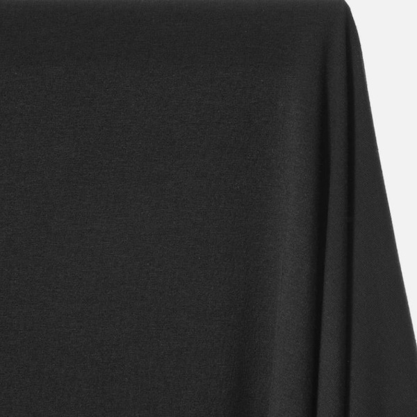 Jersey Knit 100% Organic Cotton Fabric 8.2 Ozs. 72" Wide Color Deep Black BTY