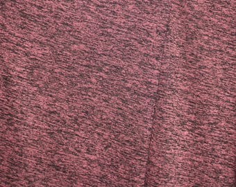 Jersey knit fabric heather wine athletic moisture wicking 100% polyester 60" wide by the yard