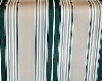 Sunbrella shade outdoor waterproof fabric 4932-0001 fancy striped forest green beige fancy 47" wide by the yard