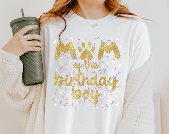 Mom of the Birthday Boy | Dog Mom Gift | Pet Mom Birthday | Dog Mom Shirt | Dog Birthday Party | Dog and Dog Mom Matching Set