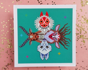 Princess Mononoke pixel art print