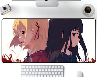 lycoris recoil mouse pad Chisato and Takina anime mouse pad Manga Kawaii mouse pad japan lofi girl gaming decoration gaming accessories mouse pad XXL Kawaii