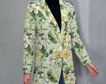 Winter Bloom: December Birth Month Flowers Blazer