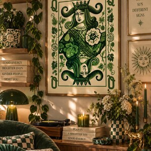 Green Queen Playing Card poster | Rolled Poster