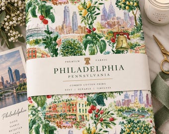 Tela italiana de Filadelfia, Pensilvania y follaje cortada a medida