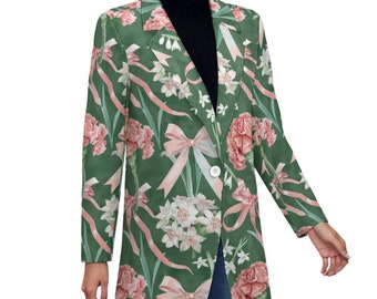 January Bloom: Birth Month Flowers Blazer