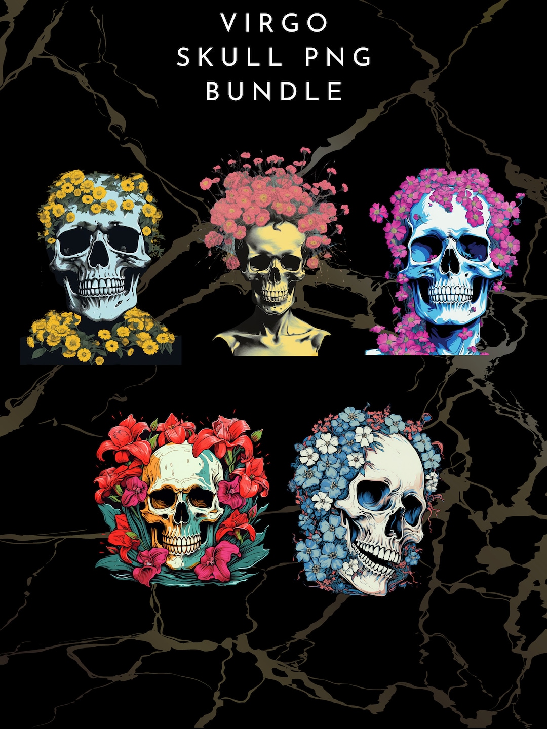 Gothic Grunge Virgo Zodiac Sign PNG Skull Bundle COMMERCIAL USE - Etsy