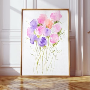 Sweet Peas Watercolor Print