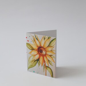 Carte aquarelle tournesol