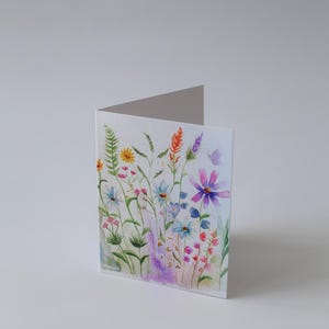 Carte Aquarelle Prairie de fleurs sauvages