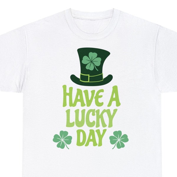 Tshirt unisexe en coton épais, cadeau porte-bonheur Saint-Patrick pour ami, petit ami, petite amie