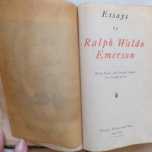 1922 Essays by Ralph Waldo Emerson - First and Second Series