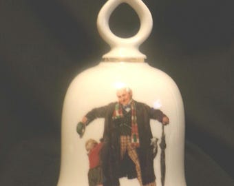 1979 Norman Rockwell "Puppy in His Pocket" Porcelain Bell